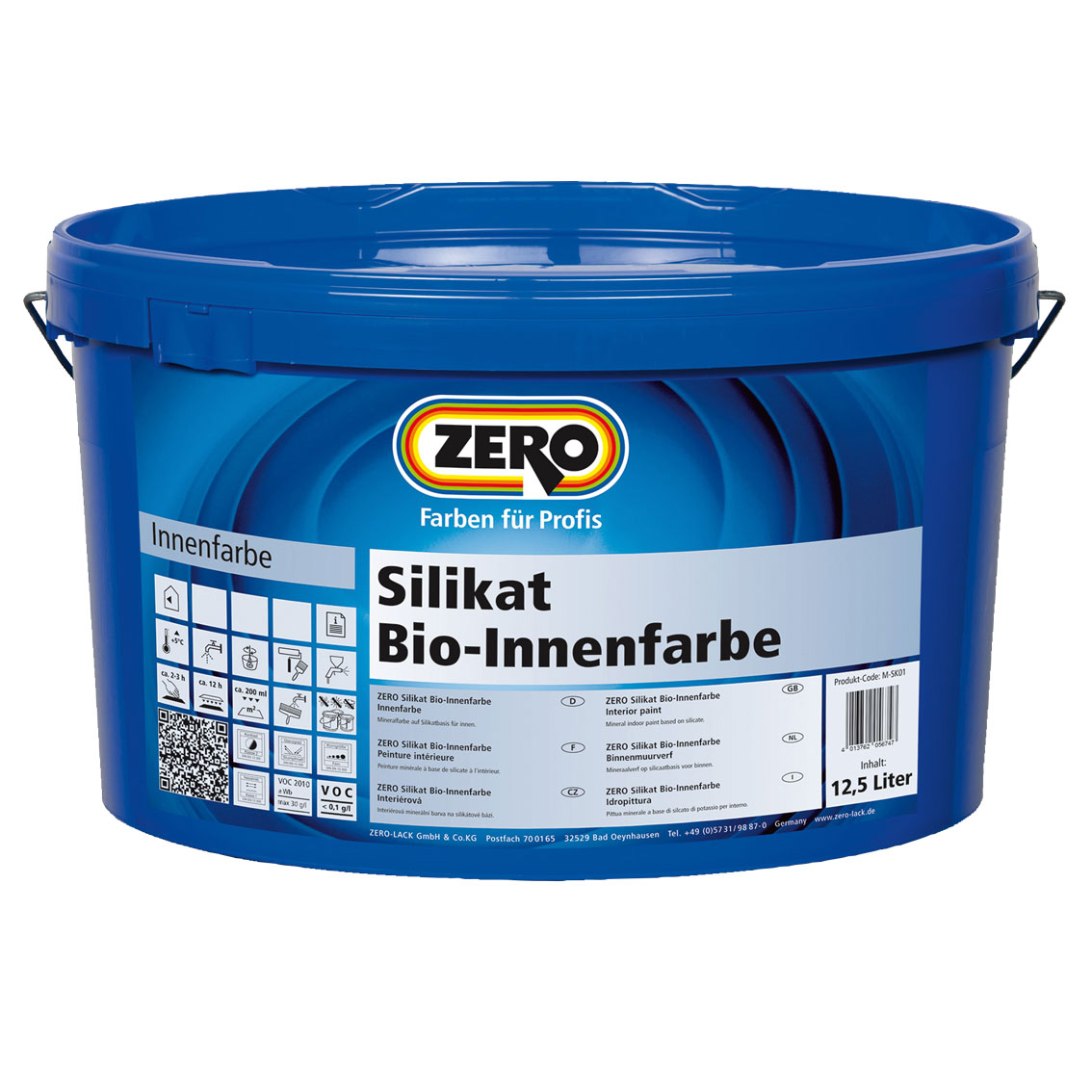 ZERO-LACK Silikat Bio Innenfarbe, Weiß