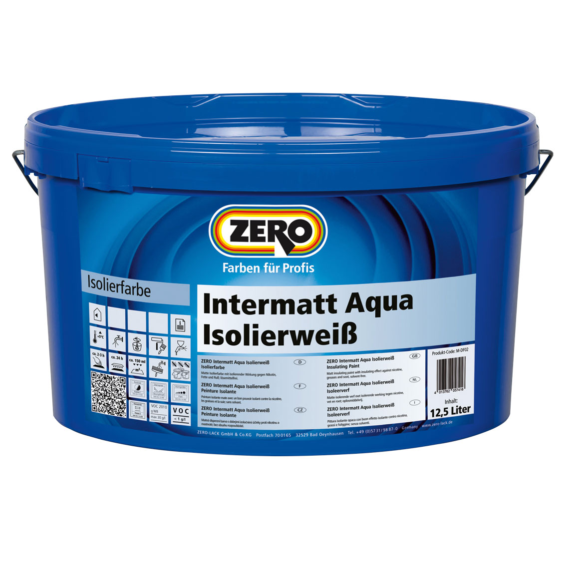 ZERO-LACKE Intermatt Aqua IsolierIsolierfarbe, Weiß