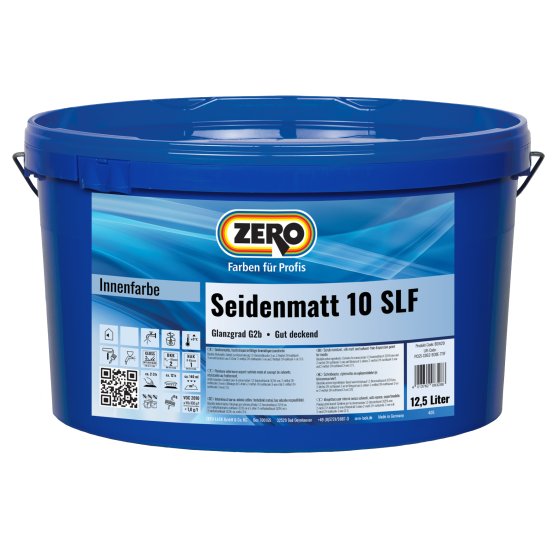 ZERO-LACK Dispersionsfarbe Seidenmatt 10 SLF, Weiß, 12,5 l