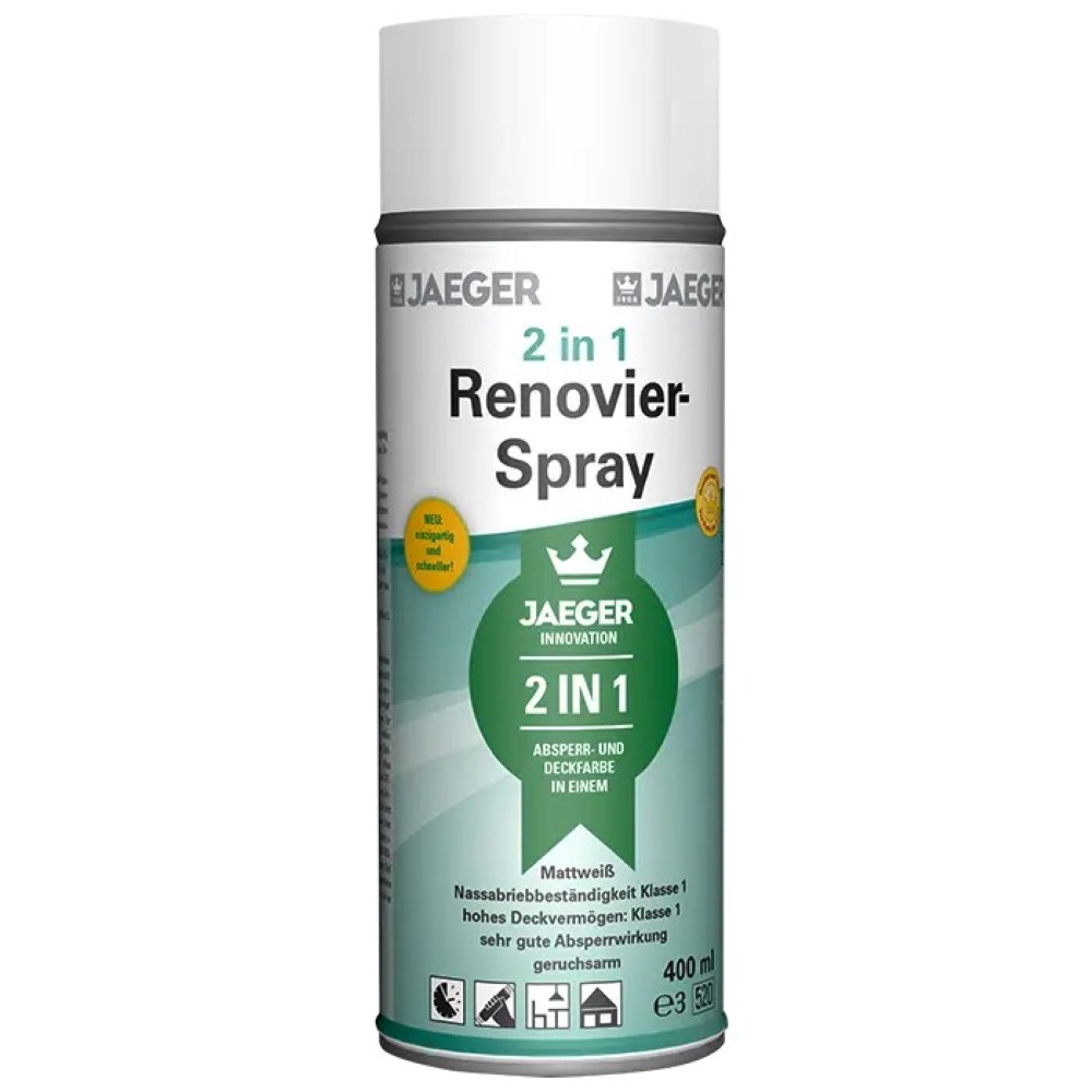 JAEGER Kronen Renovier-Spray 424, Matt, RAL 9010- Weiß, 400 ml