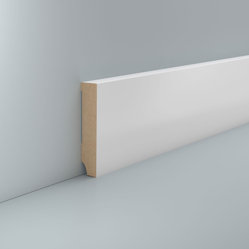 Südbrock Fußleiste Oberkante rechteckig, Weiß, 1,6 x 8 cm
