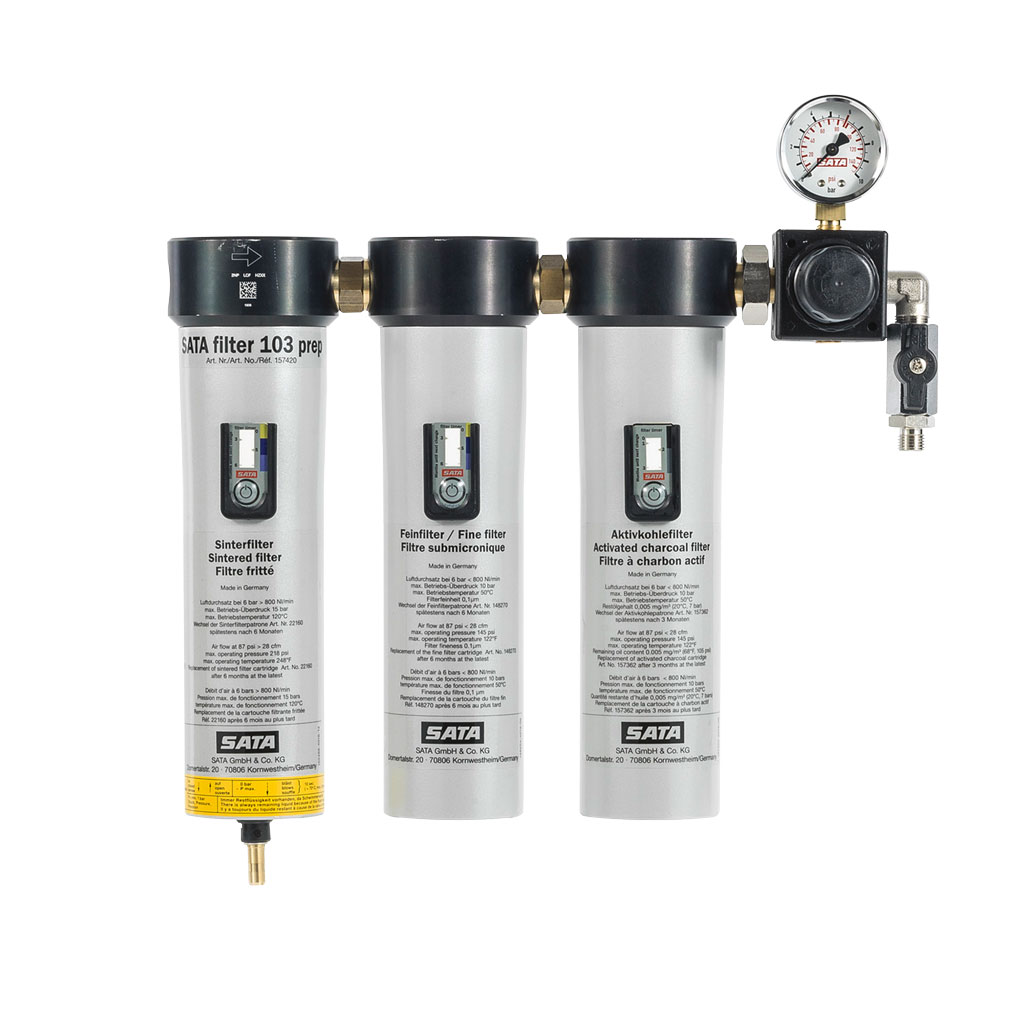 SATA filter 103 prep 3-stufiger Sinterfilter/Feinfilter/Aktivkohlefilt