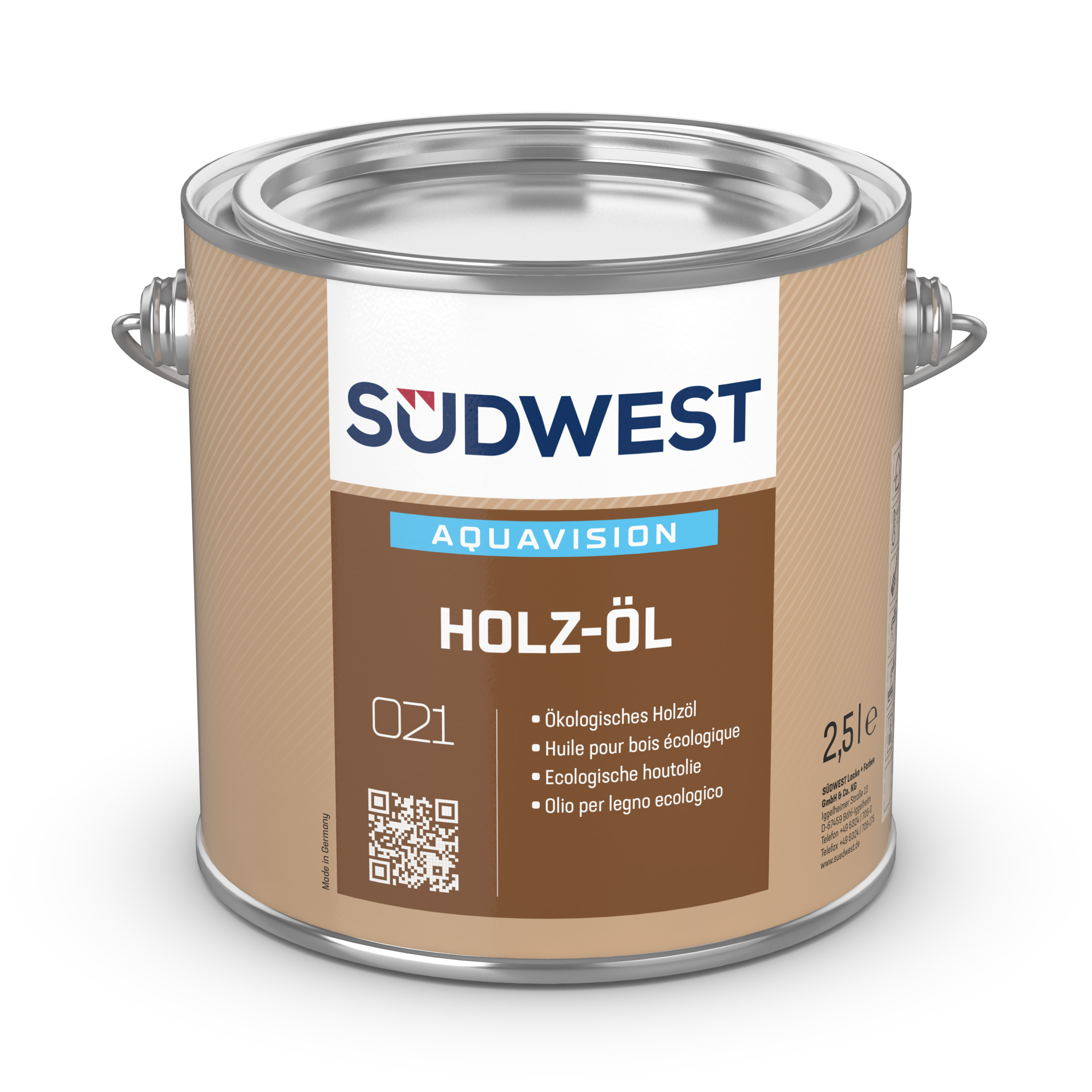 Südwest AquaVision Holz-Öl, 8919- Teak, 1 l