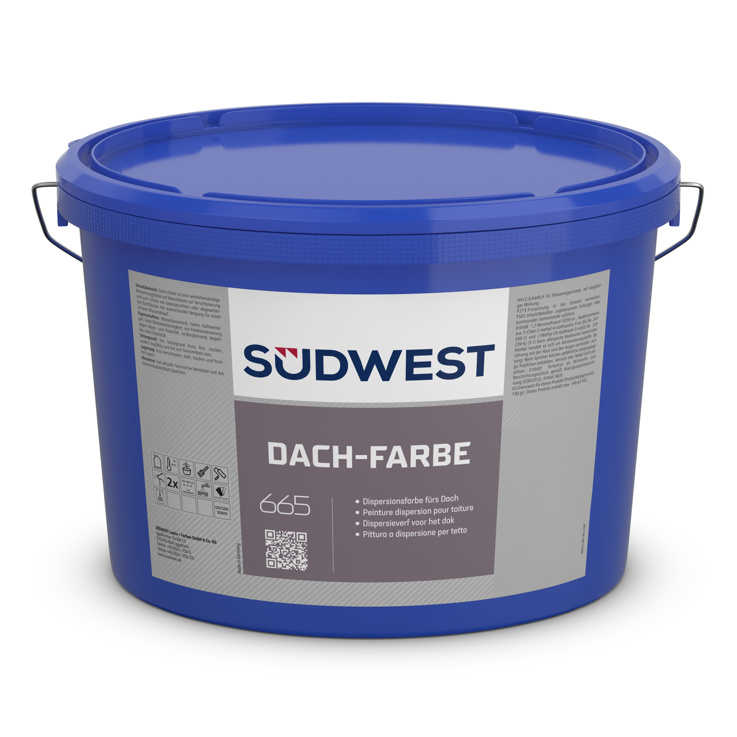 Südwest Dachfarbe, 8916 Rotbraun, Seidenglänzend, 15 l