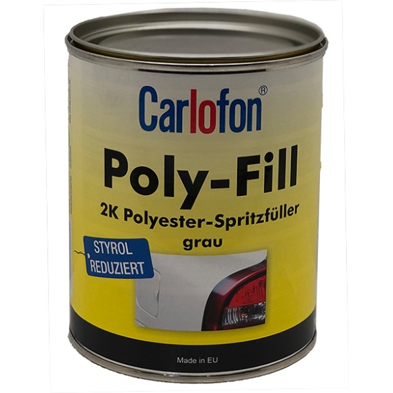 Carlofon Spritzspachtel Poly Fill 6060 inkl. Härter, Grau, 1,5 kg