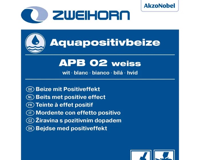 Zweihorn Aquapositivbeize, APB 02, Weiß, 1 l