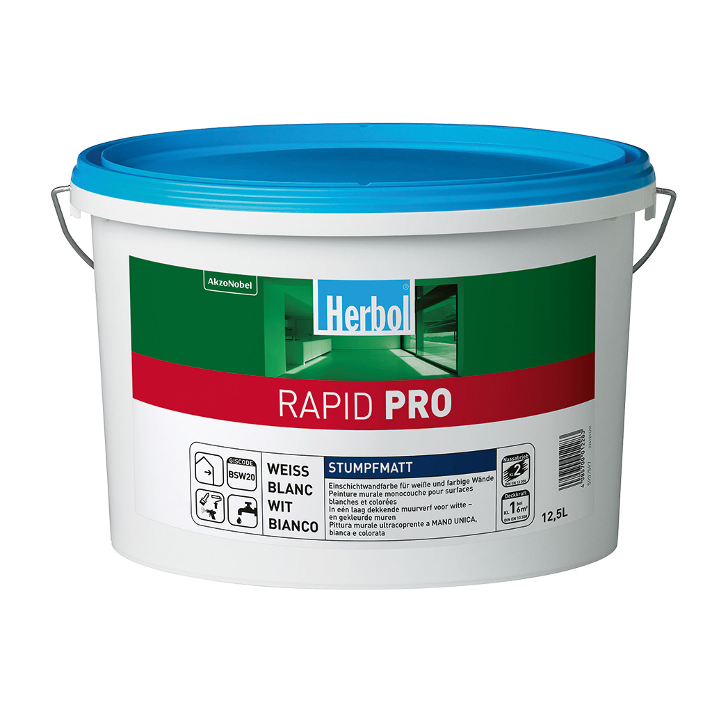 Herbol Innenfarbe Rapid Pro Basis DU3, Weiß, 1 l