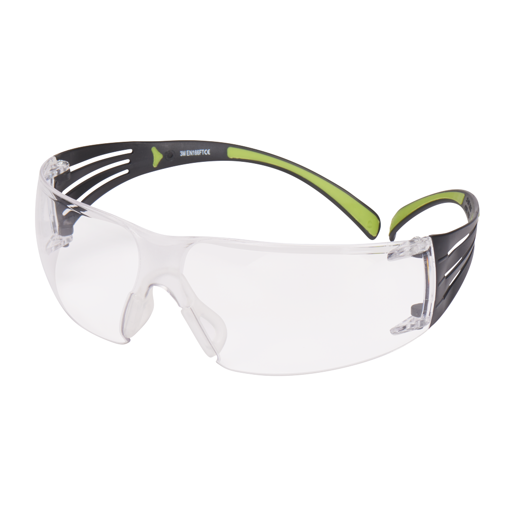 3M SecureFit 400 Schutzbrille, Schwarz/ Grün