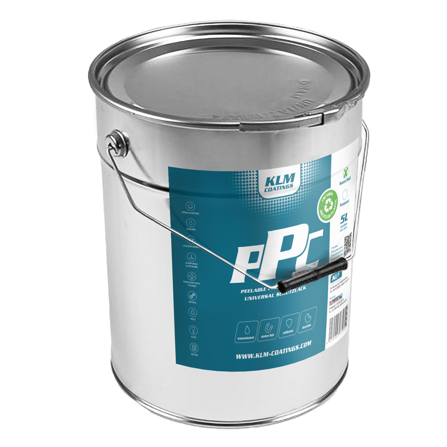 PPC Lackierkabinen-Schutzlack, weiß, 5 l