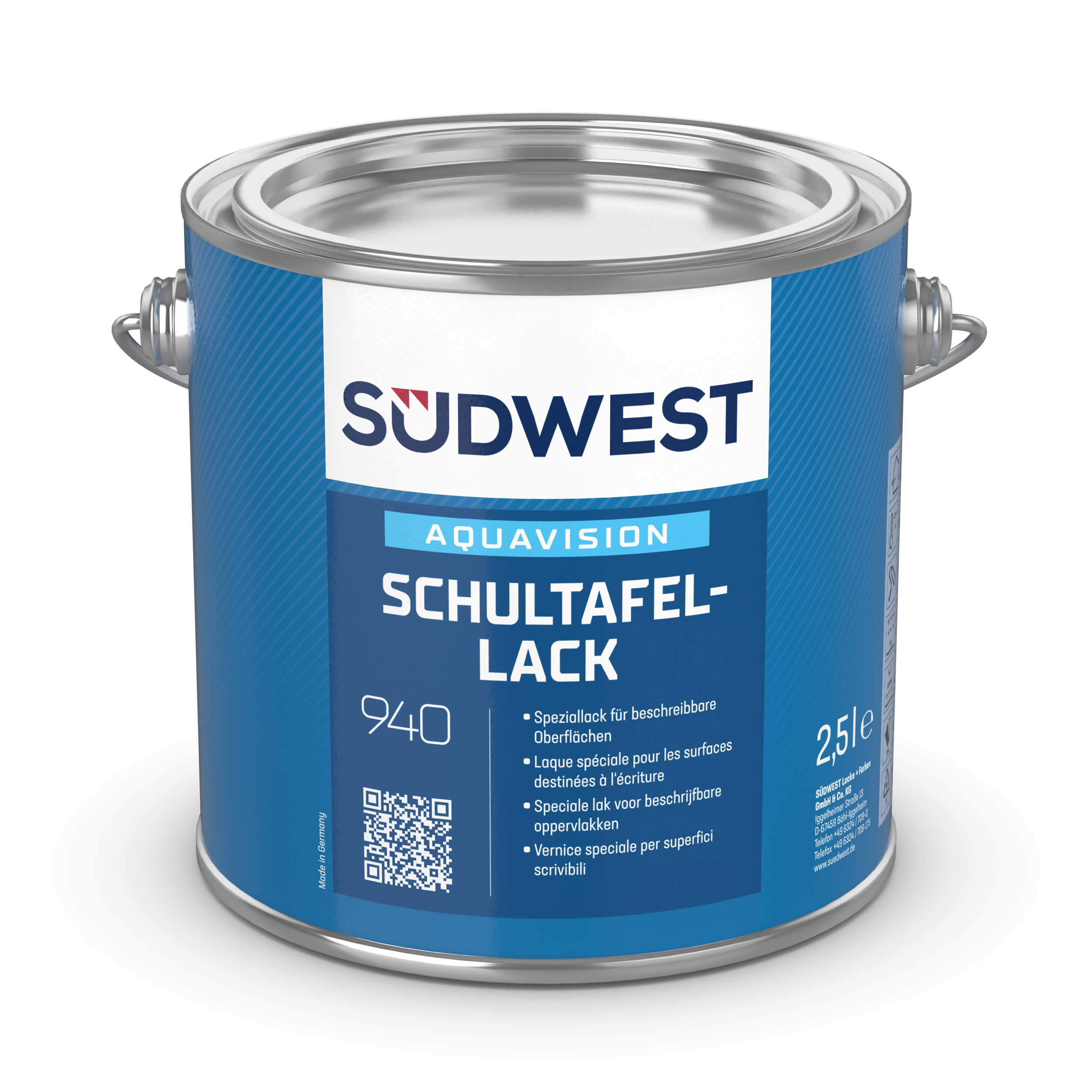 Südwest AquaVision Schultafel-Lack, Basis 0000, Matt, 690 ml