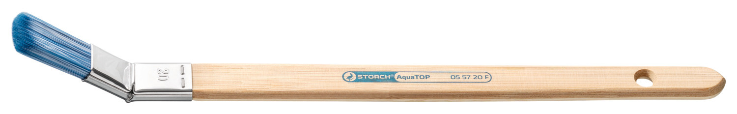 Storch Plattpinsel AquaTOP, Gebogen, Blau/Weiß, 20 x 40 mm
