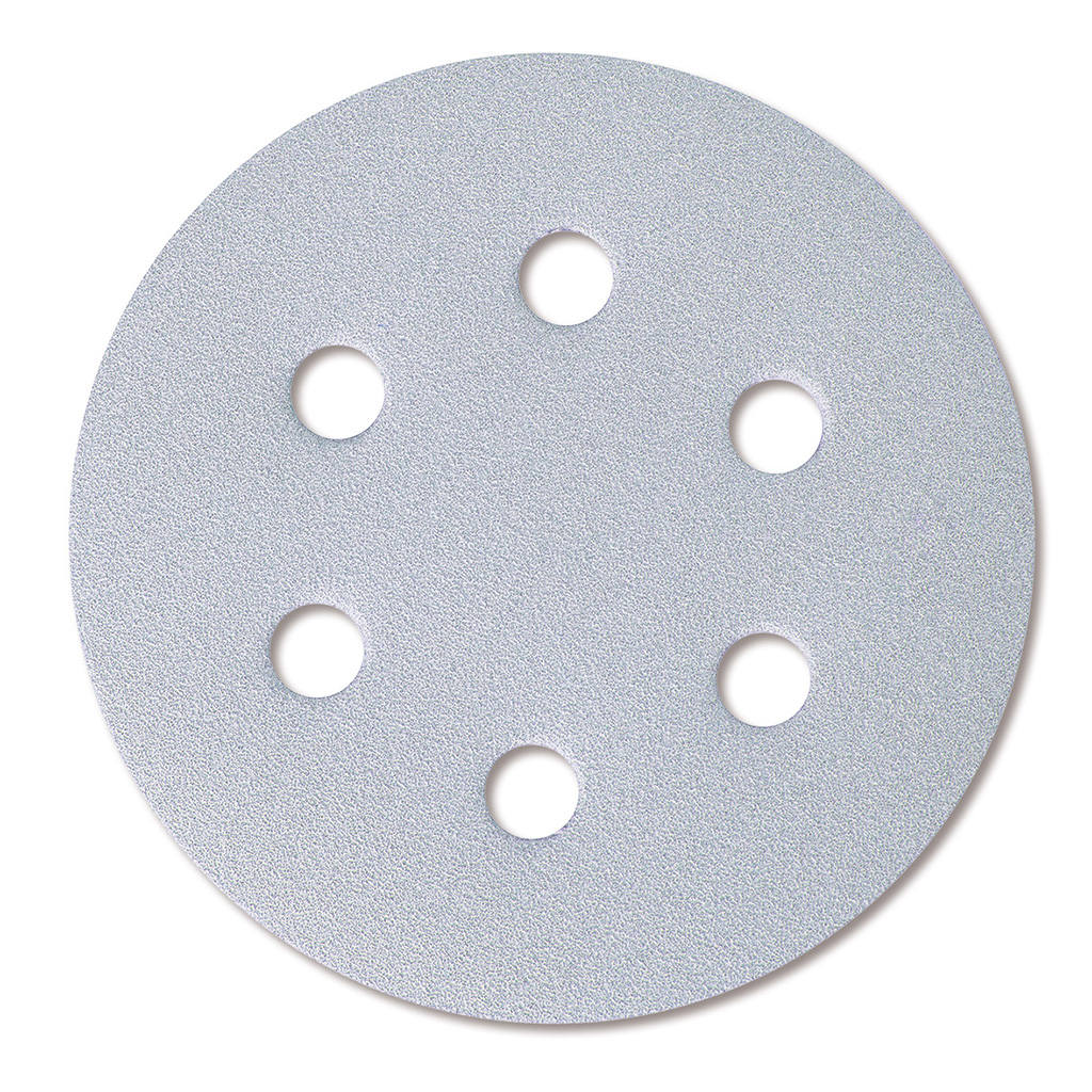Mirka Schleifscheibe Q-Silver, P 500, Ø 77 mm, Grip, 6-Loch Mirka Schleifscheibe Q-Silver, P 500, Ø 77 mm, Grip, 6-Loch