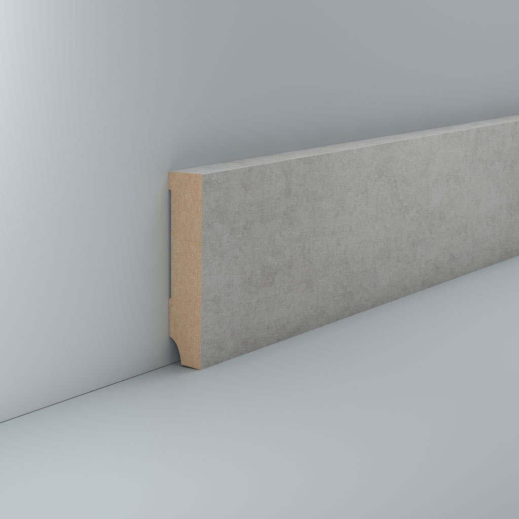 Südbrock Fußleiste Oberkante rechteckig, Beton, 1,6 x 8 cm