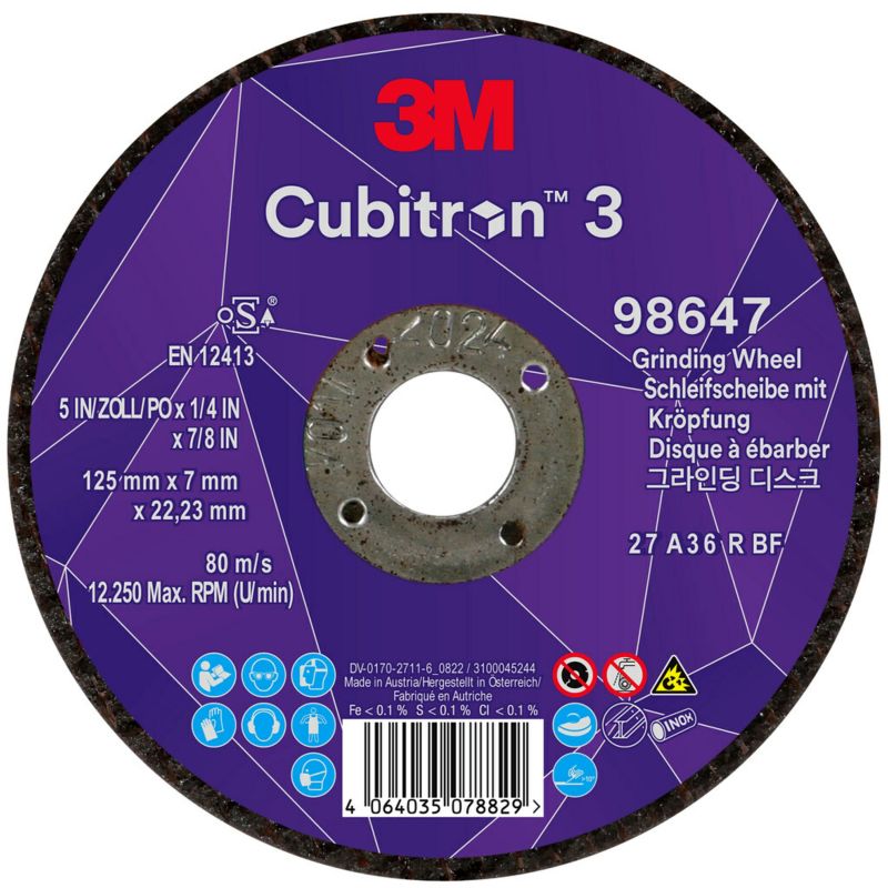 3M Cubitron 3 Schruppscheibe, 36+, T27, 125 x 7 x 22,23 mm