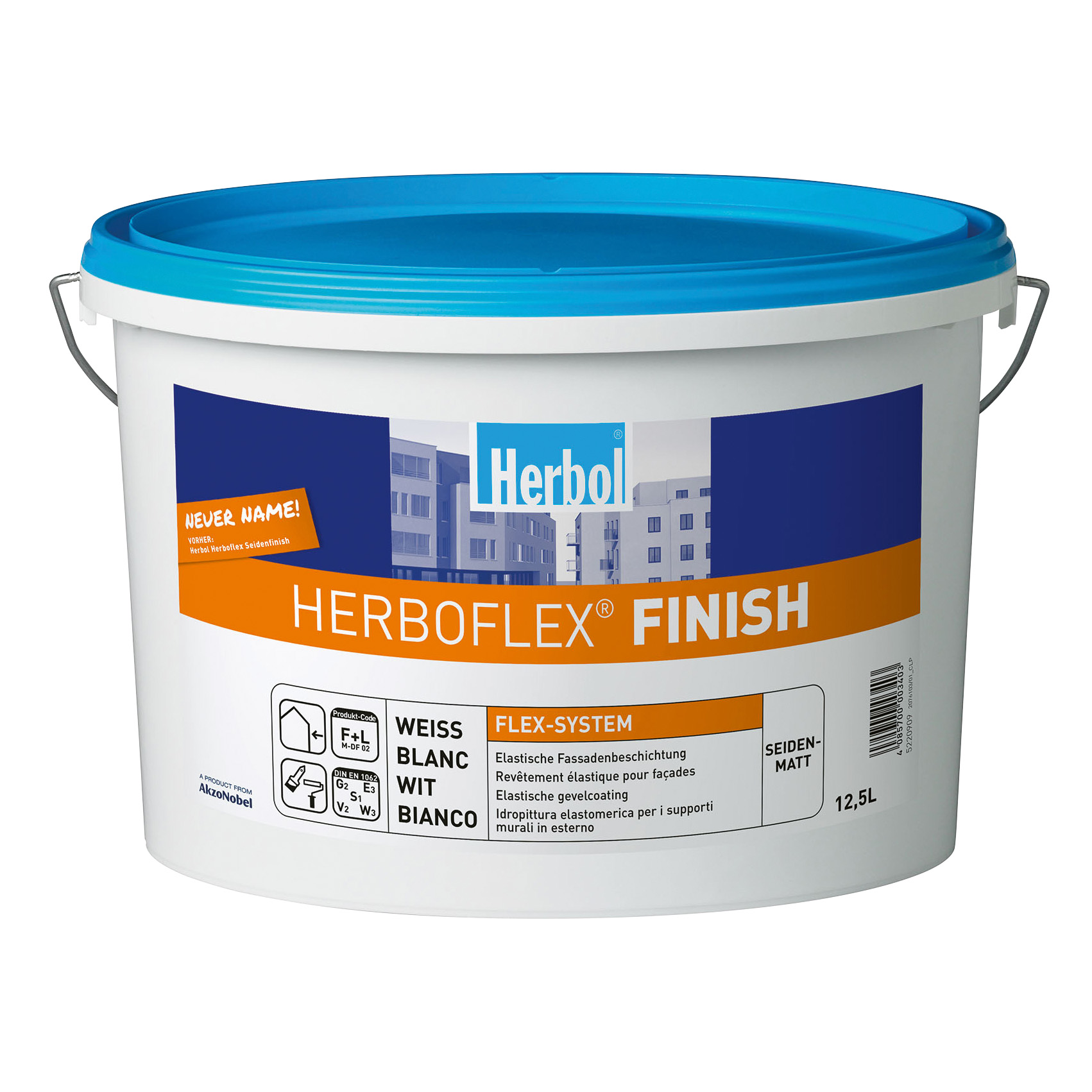 Herbol Fassadenfarbe Herboflex Finish Seidenmatt, 12,5 l