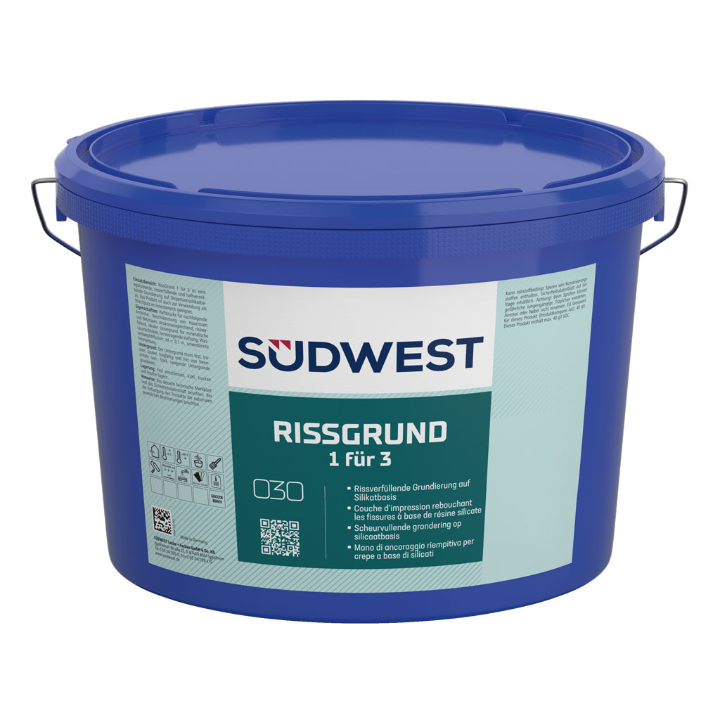 Südwest RissGrund 1 für 3, 9110 Weiß, 12,5 l