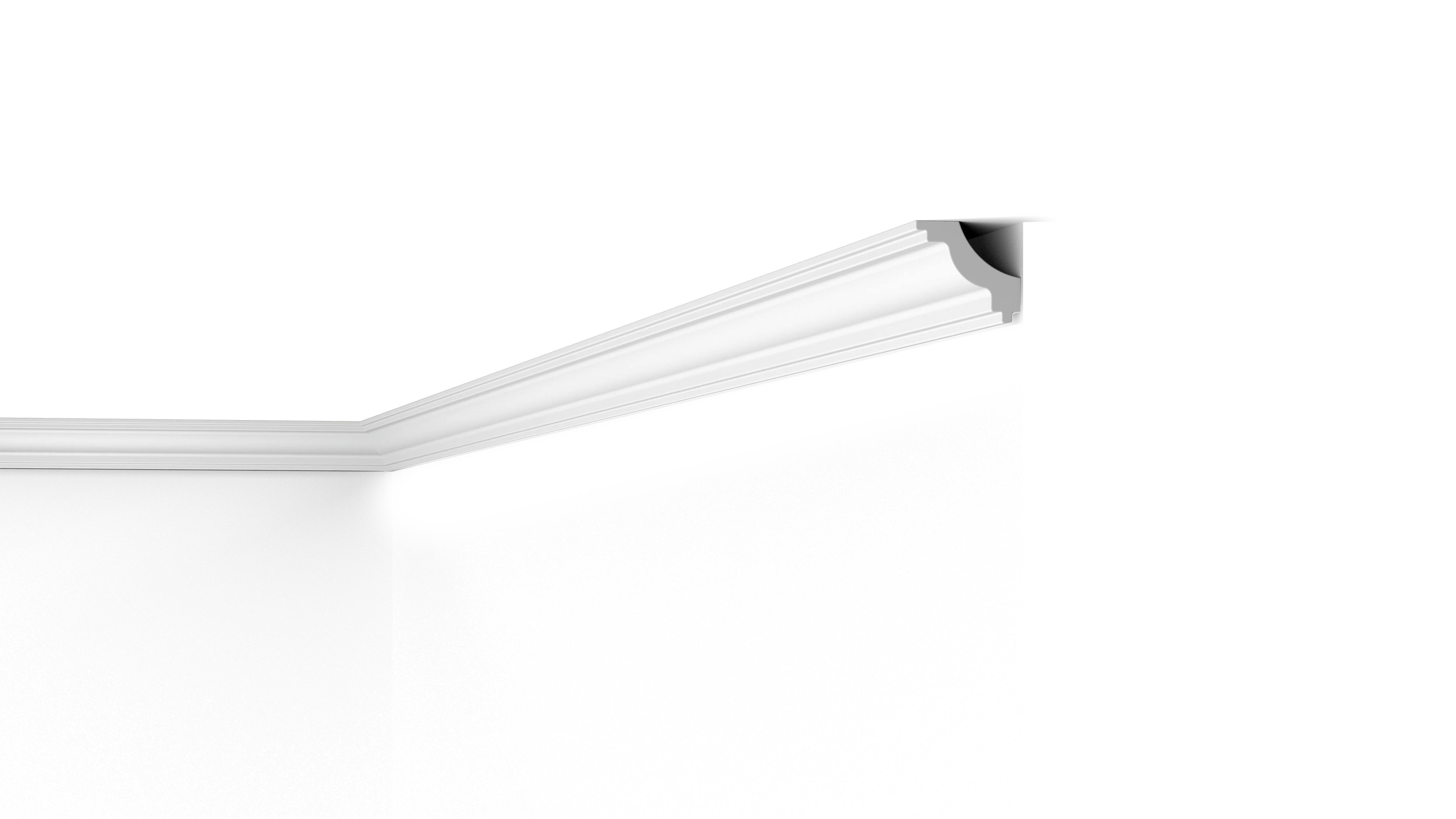 nmc Nomastyl Deckenleisten J, Weiß, 45 x 50 mm x 2 m