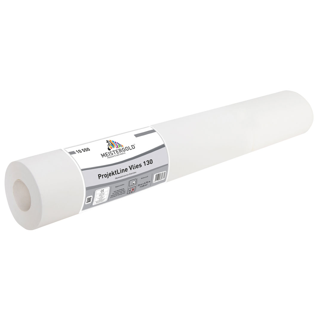 Meistergold ProjektLine Vlies 130, Weiß, 0,75 x 25 m