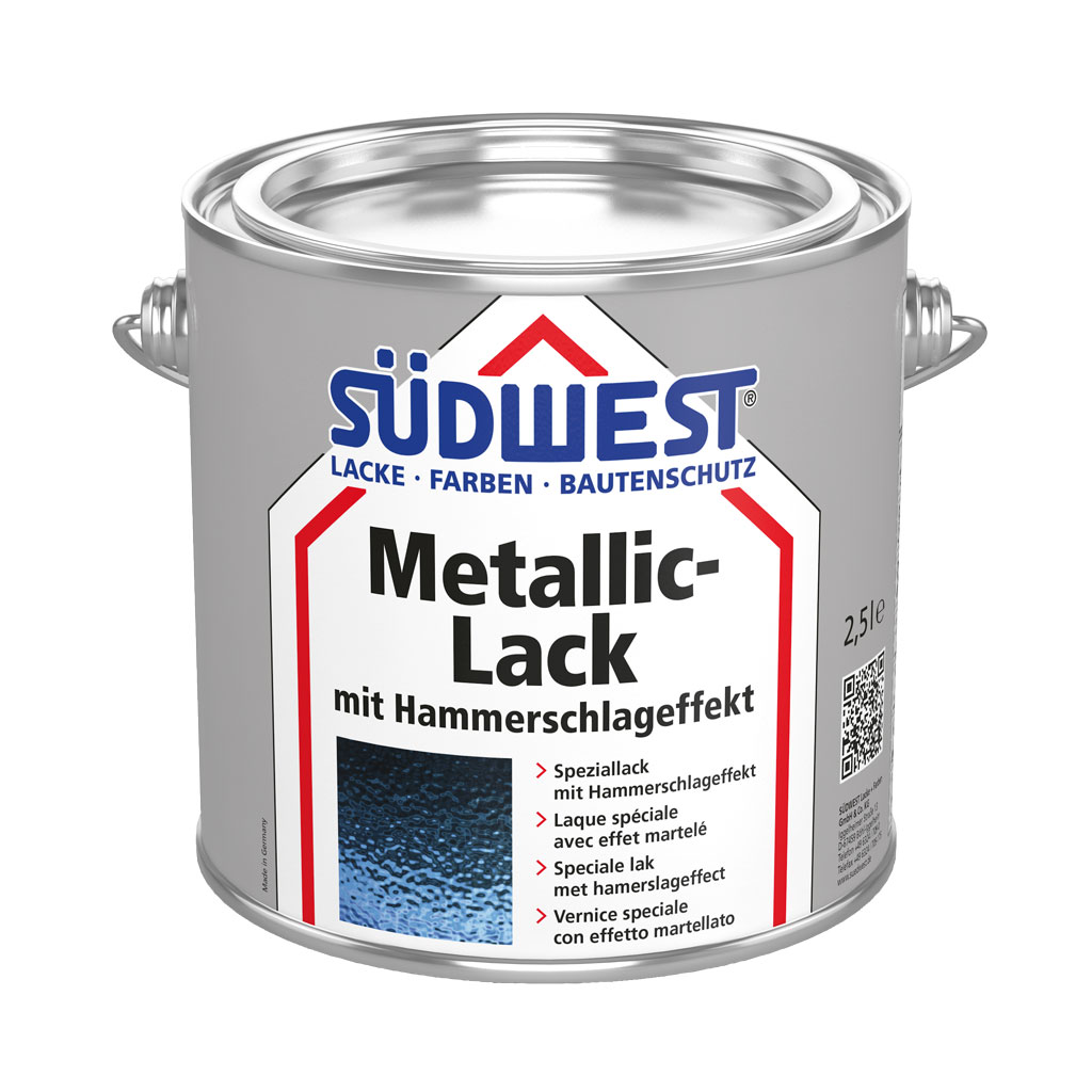 Metallic-Lack Hammerschlageffekt, Hellgrau, 2,5 l