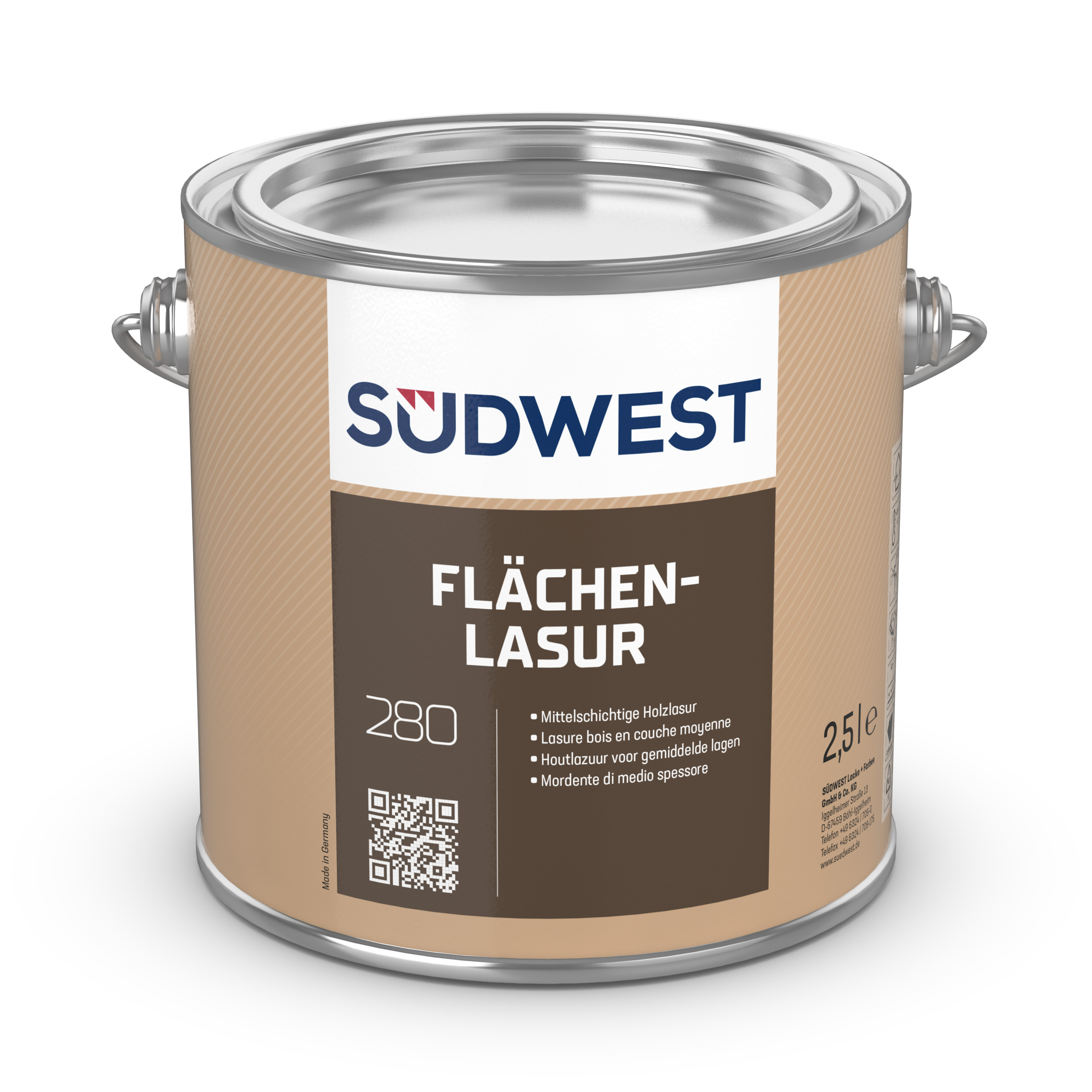 Südwest AquaVision Flächen-Lasur, 9551- Ebenholz, Seidenmatt, 750 ml