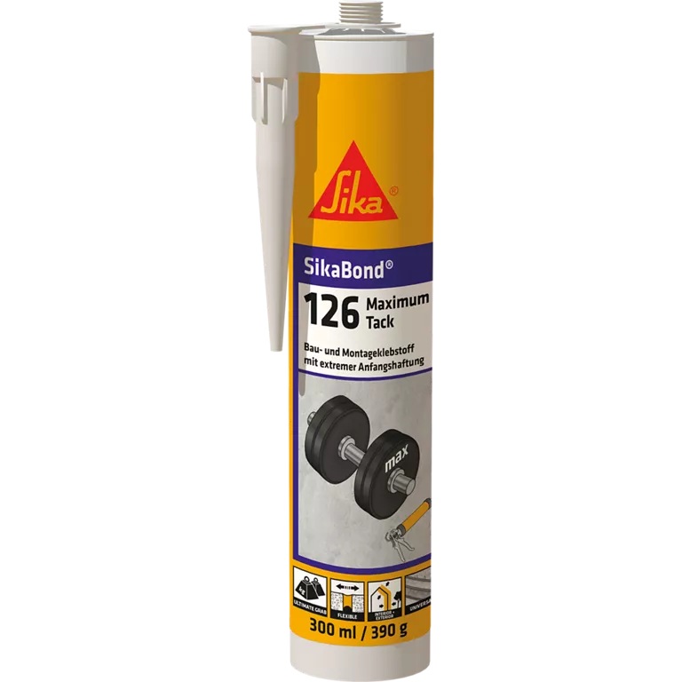 Sika Bau- und Montageklebstoff Bond 126 MaximumTack, Schwarz, 300 ml