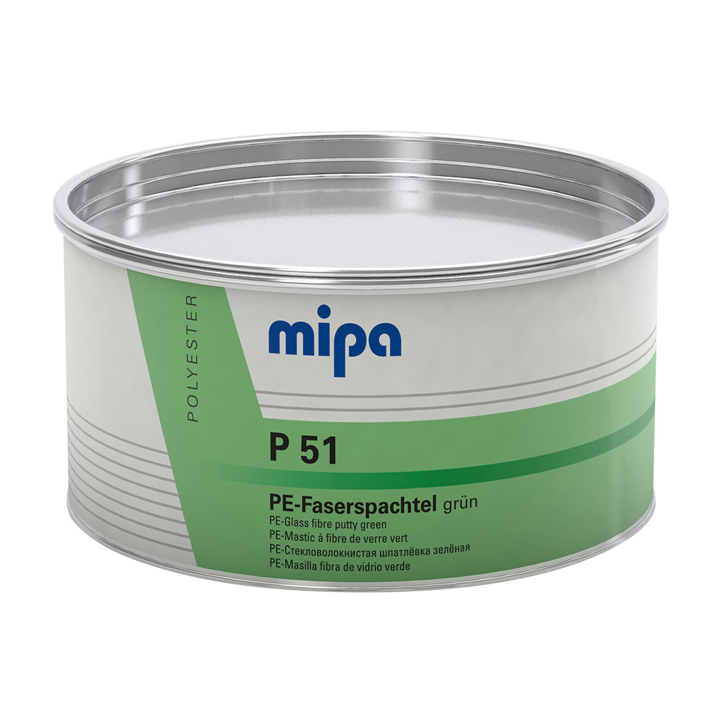 Mipa Auto-Faserspachtel inkl. Härter P51, Grün, 1,8 kg