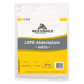 Meistergold Abdeckplane LDPE Extra, Stärke 0,018 mm, 4 x 12,5 m Meistergold Abdeckplane LDPE Extra, Stärke 0,018 mm, 4 x 12,5 m