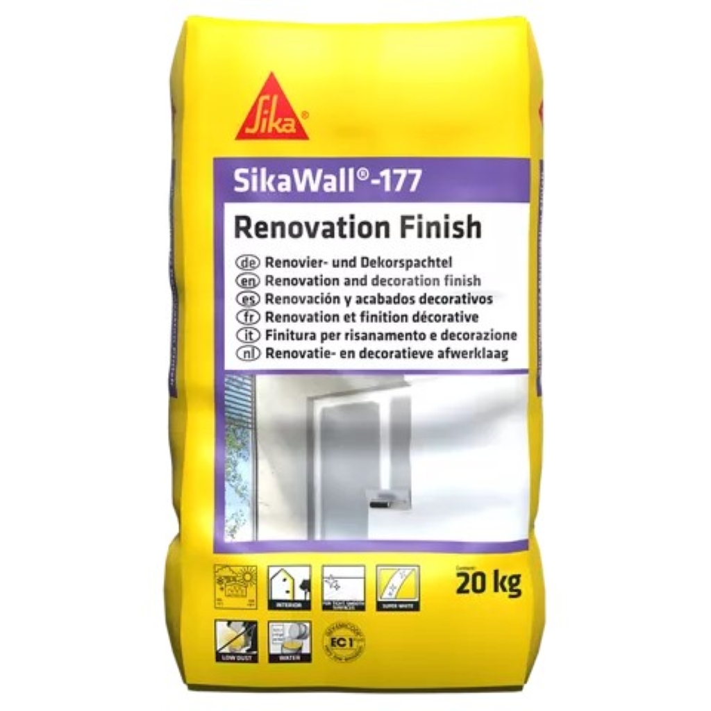 SikaWall Renovierspachtelmasse 177 Renovation Finish, Weiß, 20 kg