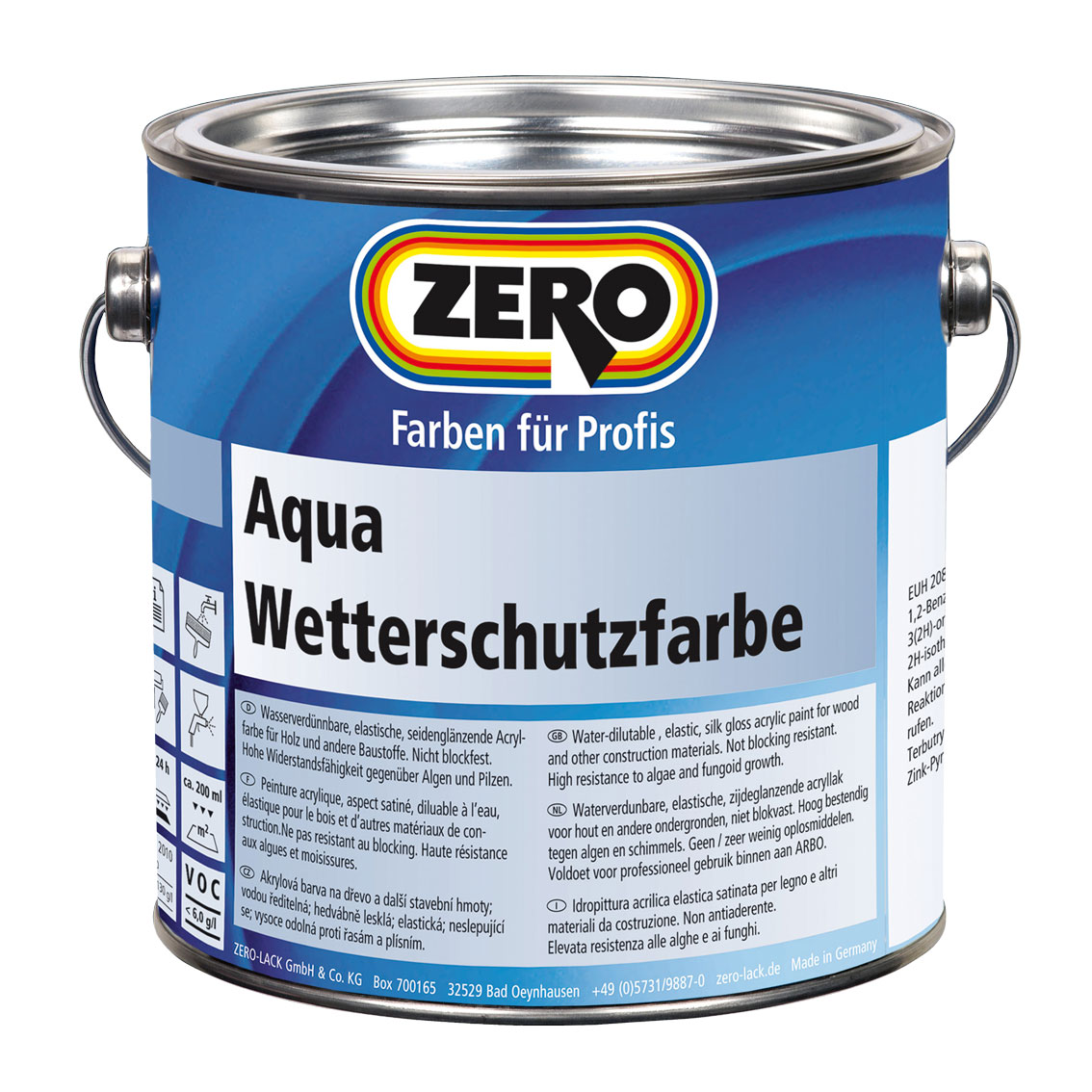 ZERO-LACK Aqua Wetterschutzfarbe, Weiß