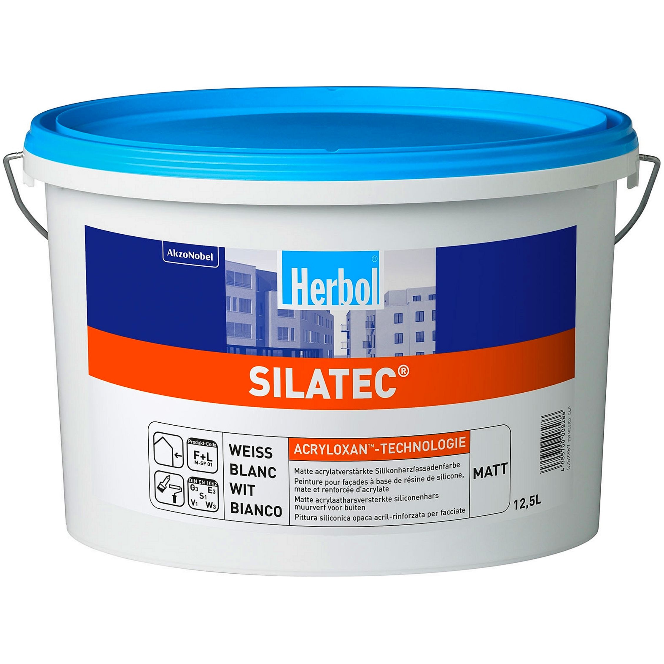 Herbol Fassadenfarbe Silatec, Weiß, 12,5 l