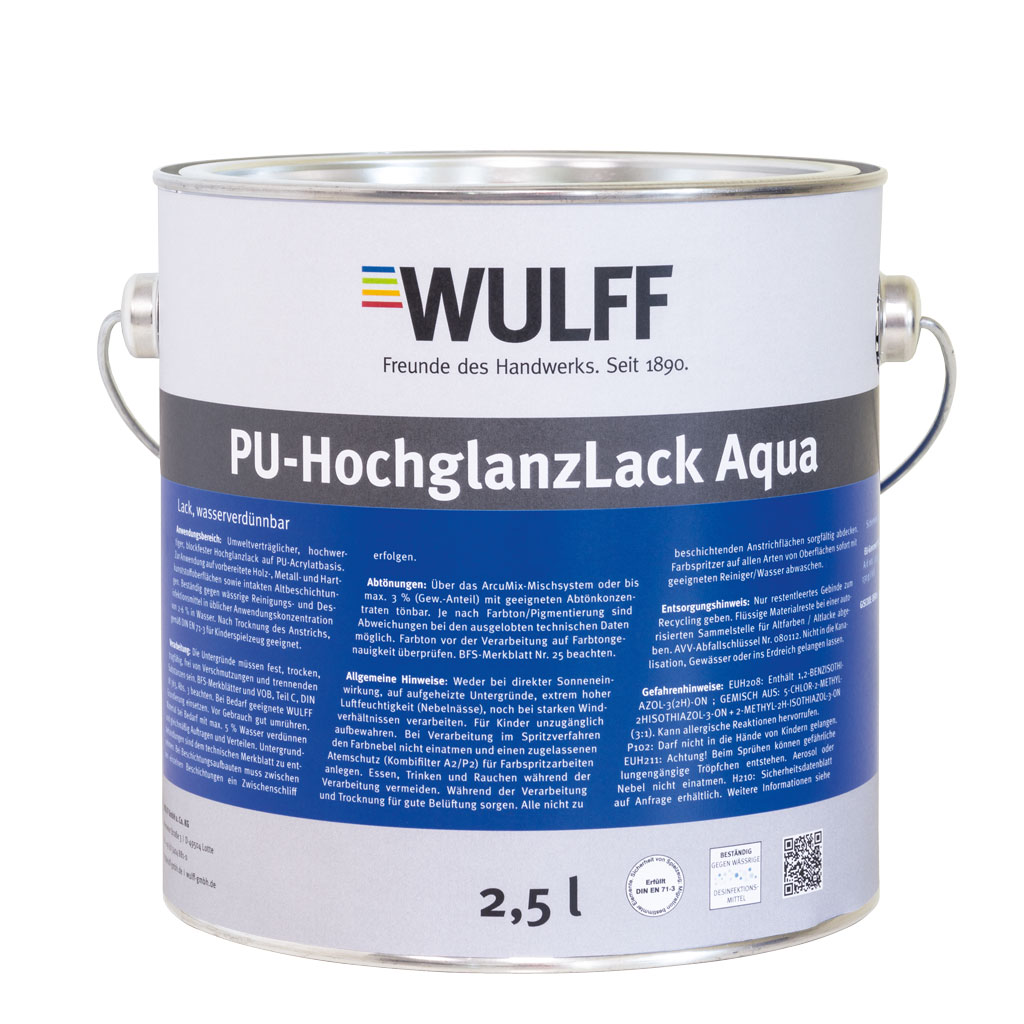 Arculux® PU-HochglanzLack Aqua, Weiß, 750 ml