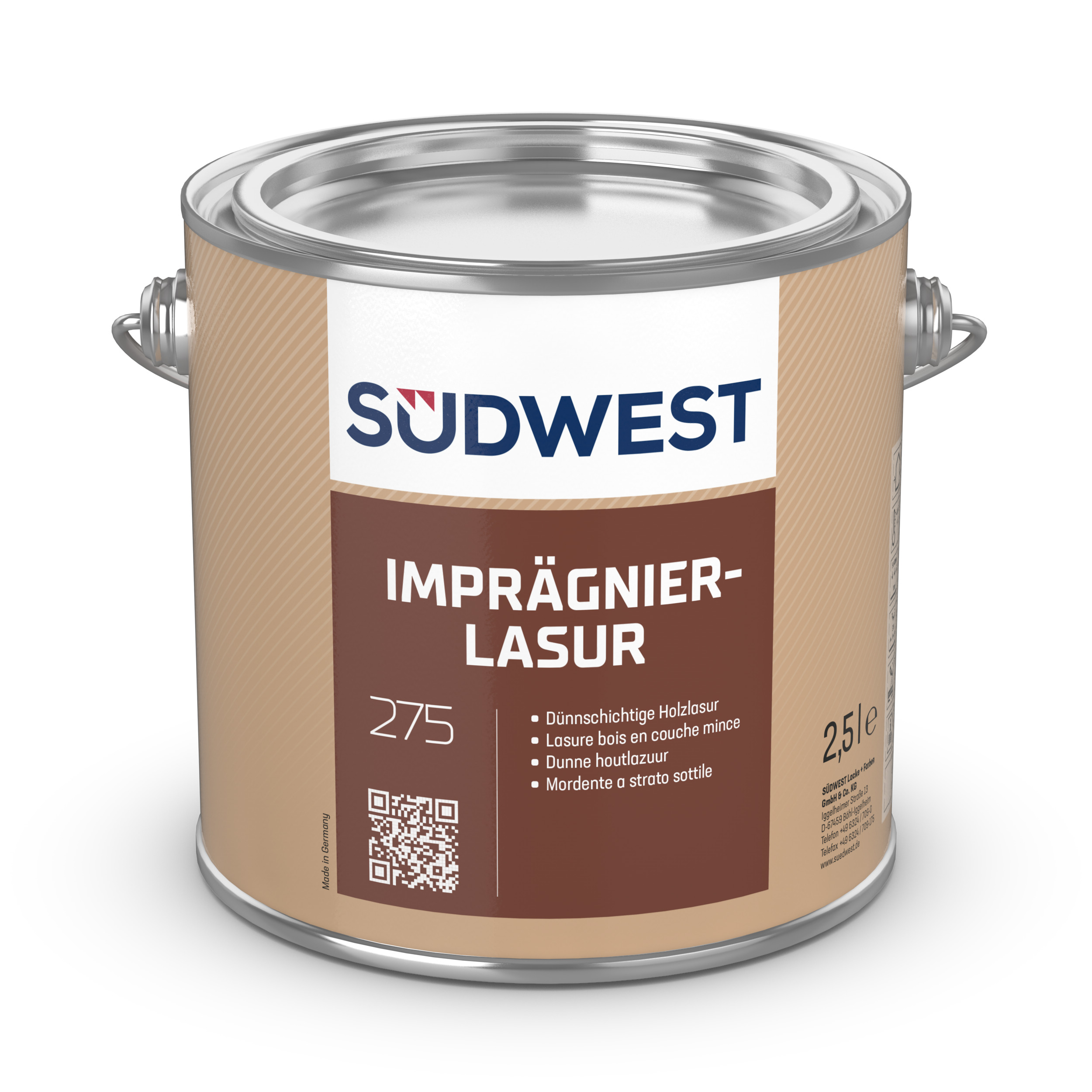 Südwest Imprägnier-Lasur, 8931 Esche, Seidenmatt, 2,5 l