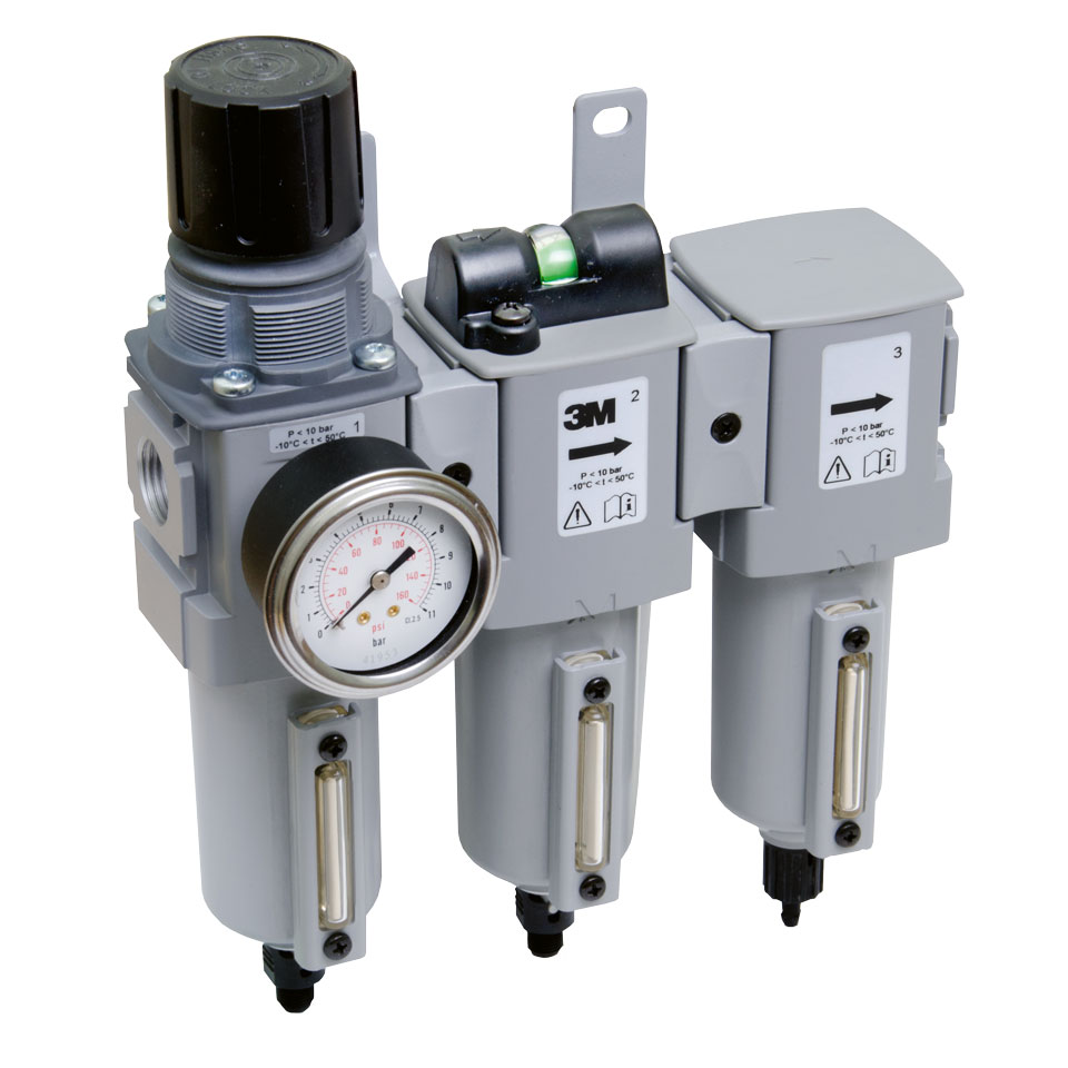 3M Aircare Druckluftaufbereitung zur Wandmontage, Hellgrau 3M Aircare Druckluftaufbereitung zur Wandmontage, Hellgrau