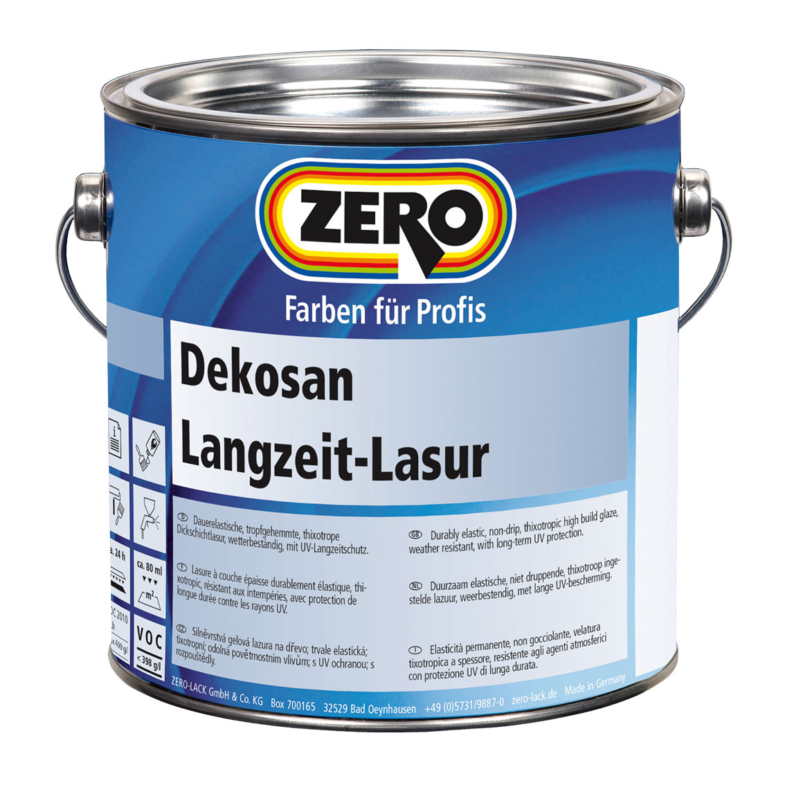 ZERO-LACK Dekosan Langzeit-Lasur, Farblos, 2,5 l