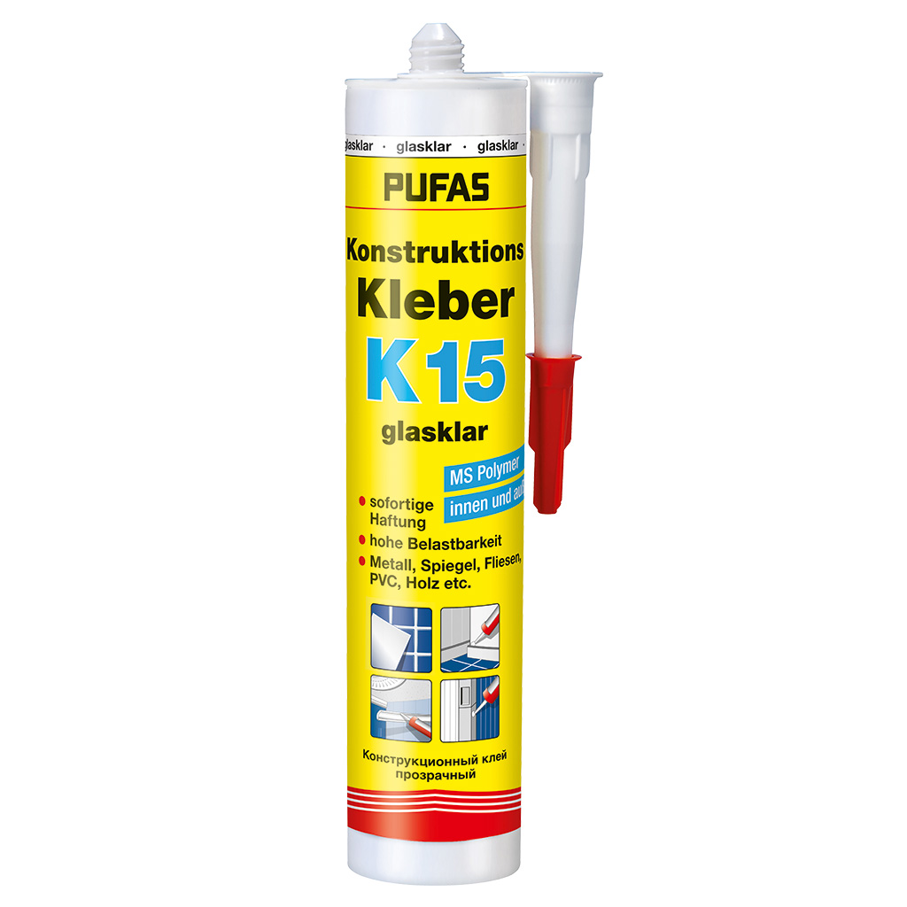 Pufas Konstruktions-Kleber K15 Glasklar, 300 g Pufas Konstruktions-Kleber K15 Glasklar, 300 g
