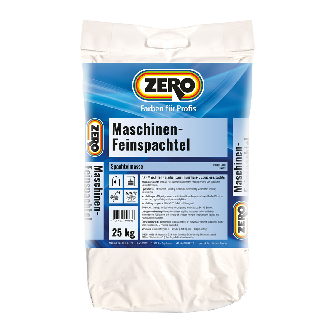 ZERO-LACK Maschinen-Feinspachtel, Naturweiß