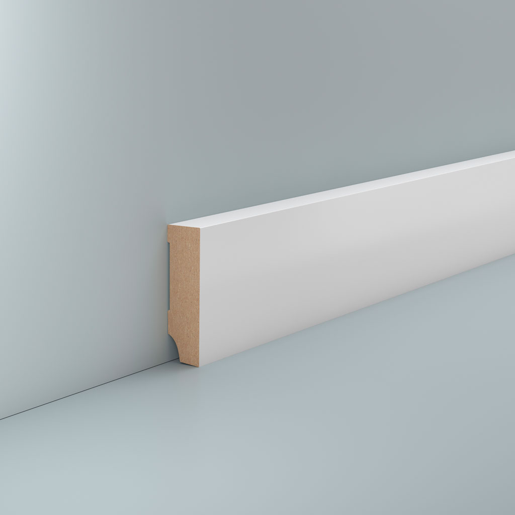 Südbrock Fußleiste Oberkante rechteckig, Weiß, 1,6 x 4 cm