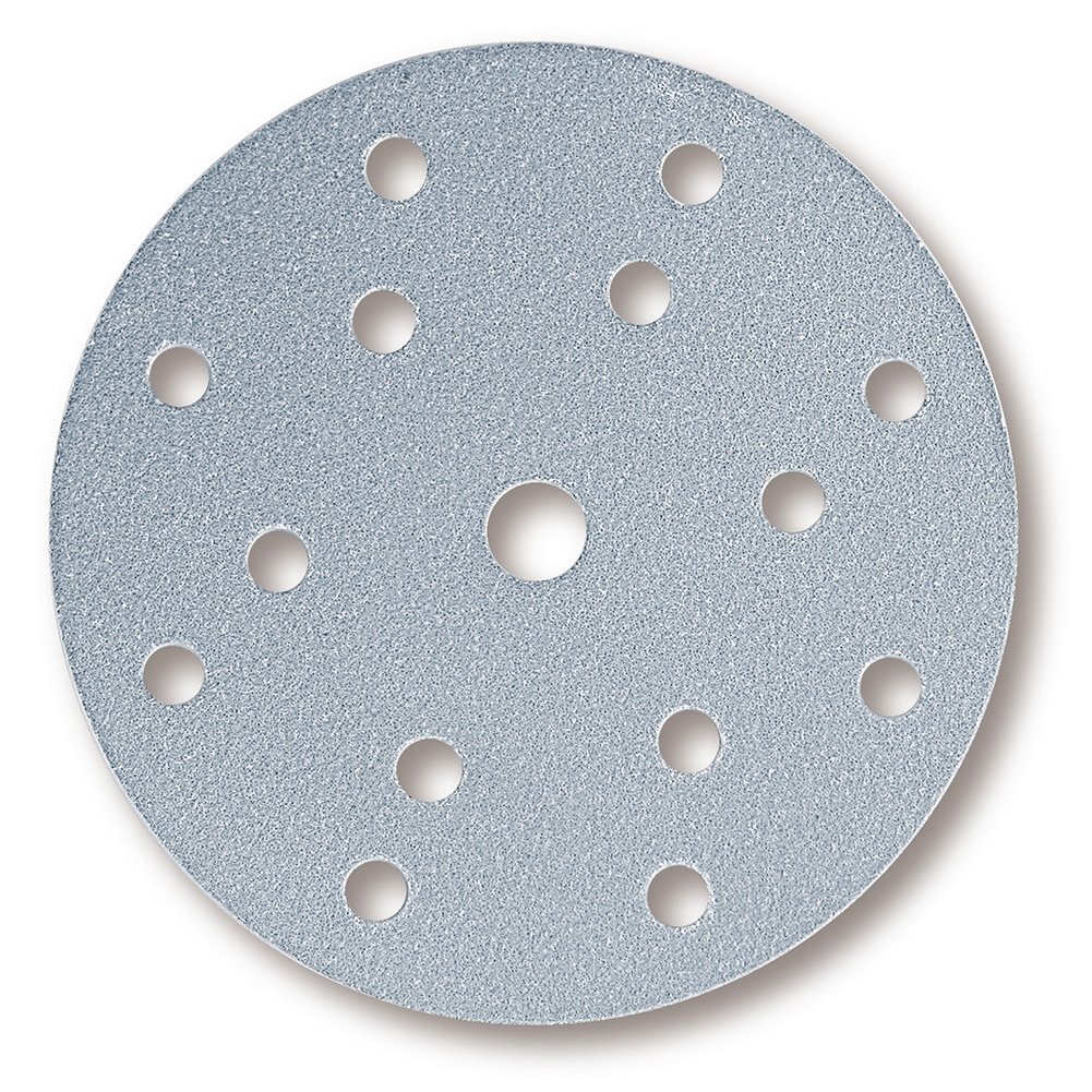 Mirka Schleifscheibe Q.Silver, P 500, Ø 150 mm, Grip, 15-Loch Mirka Schleifscheibe Q.Silver, P 500, Ø 150 mm, Grip, 15-Loch