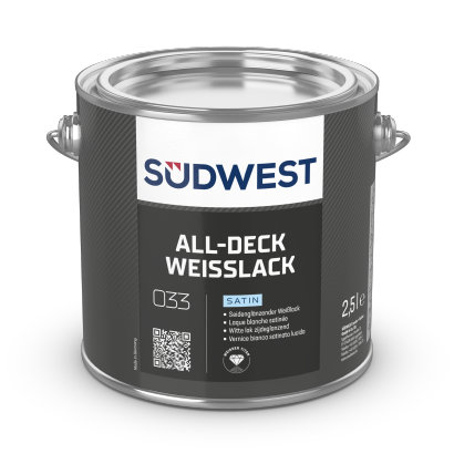 Südwest All-Deck Weißlack, 9100 Weiß, Satin, 750 ml