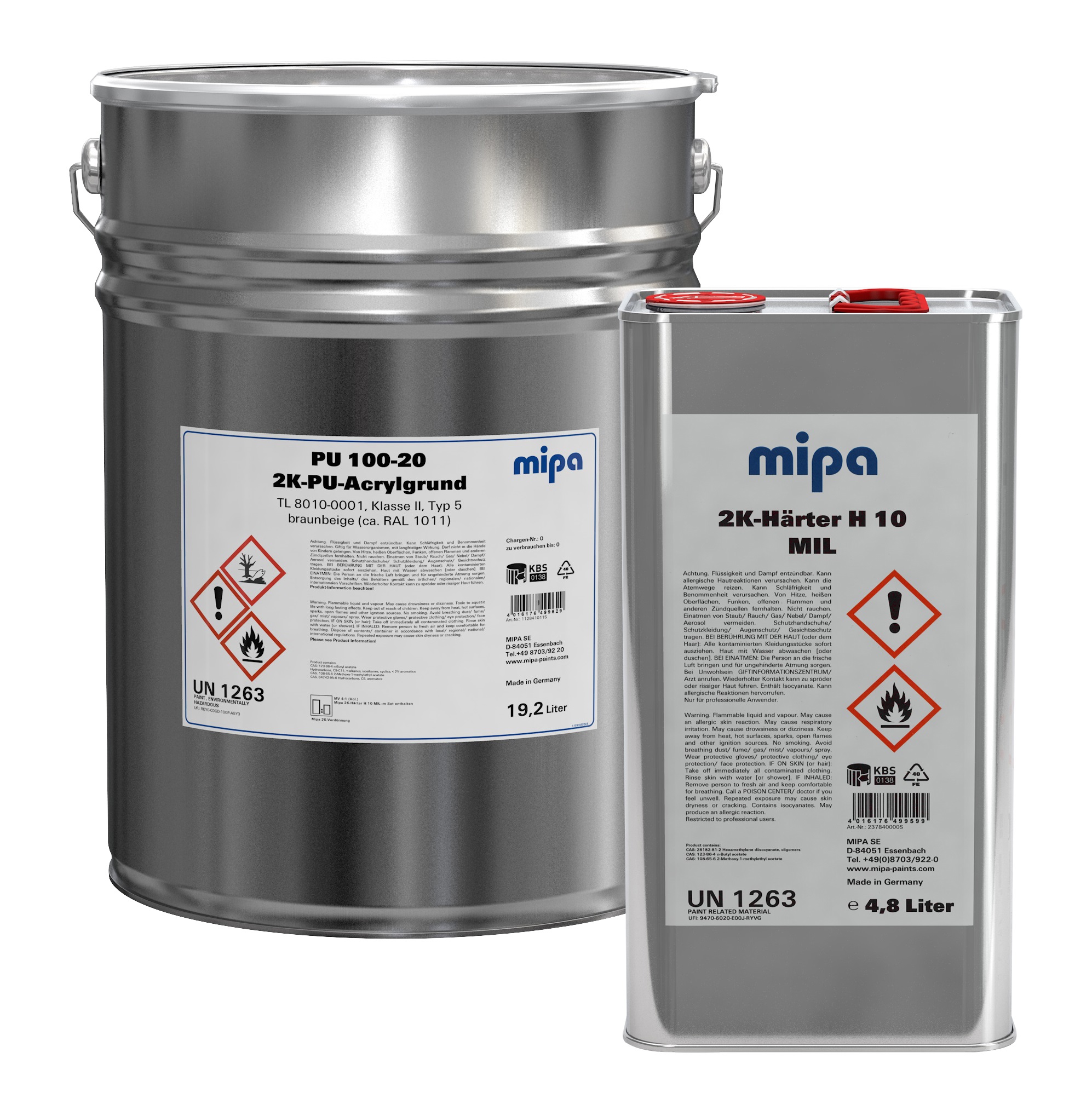 Mipa 2K PU-Acrylgrund PU 100-20, Braunbeige, 24 l