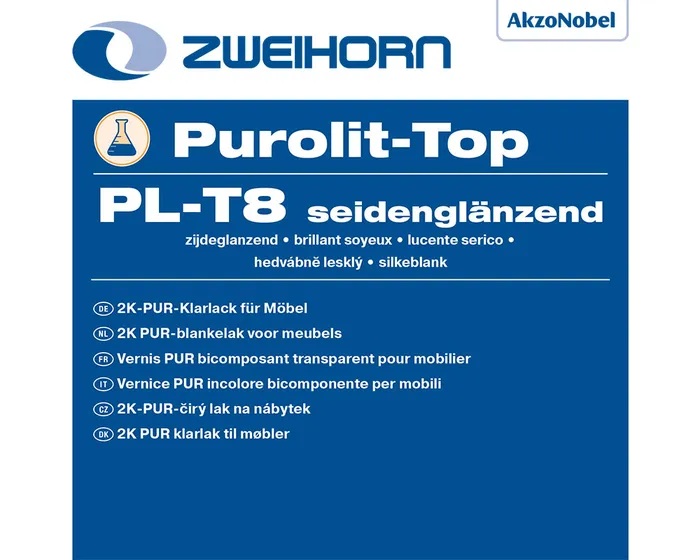 Zweihorn Klarlack Purolit-Top, Seidenglanzend PL-T8, 25 l