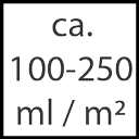 Verbrauch ca. 100 - 250 ml/m2 Verbrauch ca. 100 - 250 ml/m2