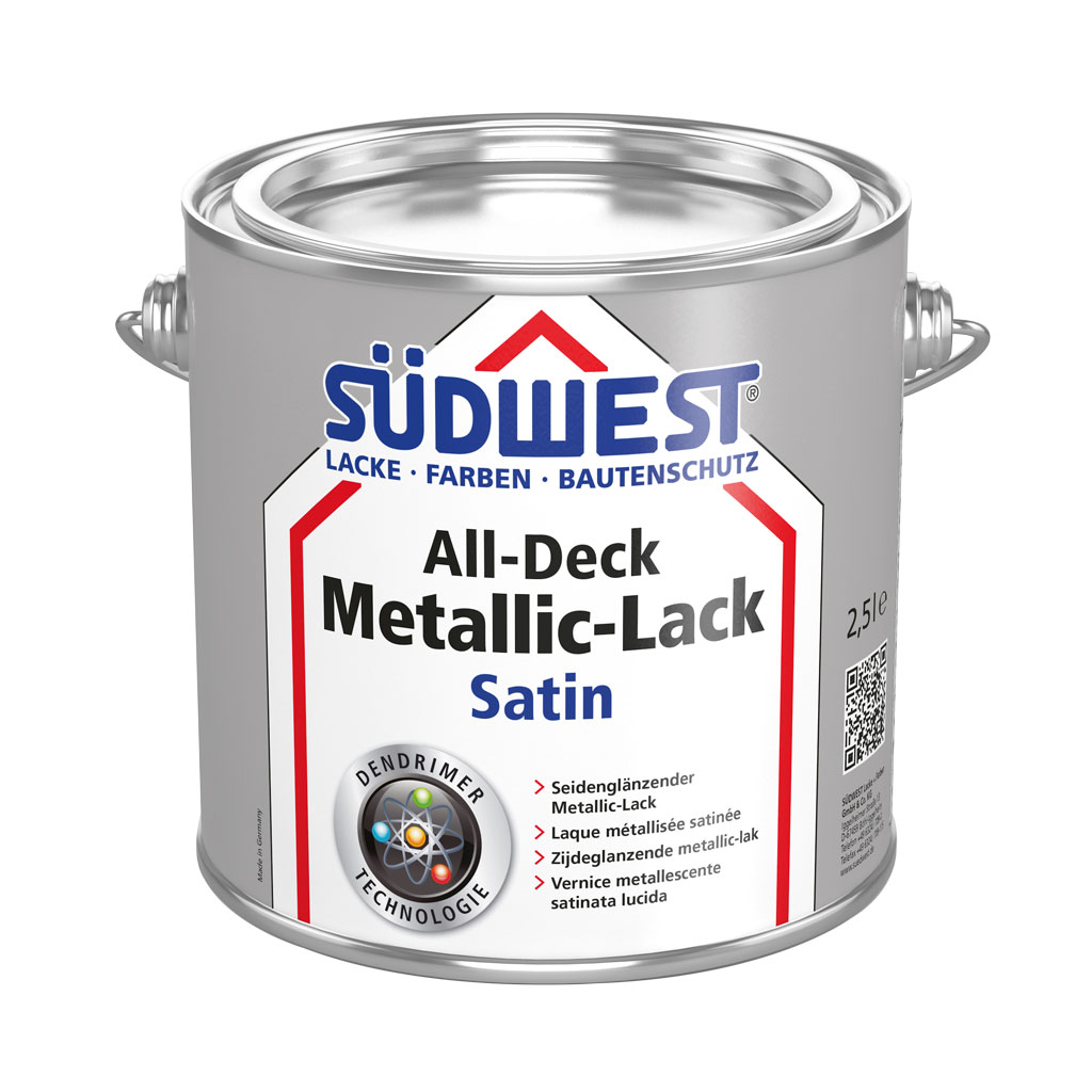 Südwest All-Deck Metallic-Lack Satin Grau, 2,5 l