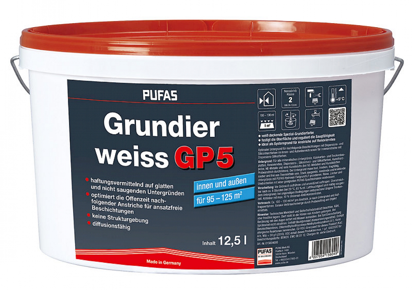 Pufas Grundierweiss GP 5, 12,5 l Pufas Grundierweiss GP 5, 12,5 l
