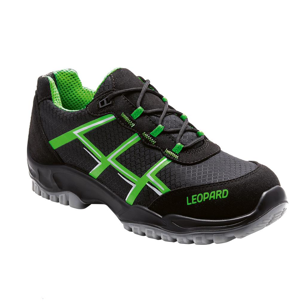 Leopard Sicherheitsschuh S1, Schwarz/ Neon-Grün, Größe 47